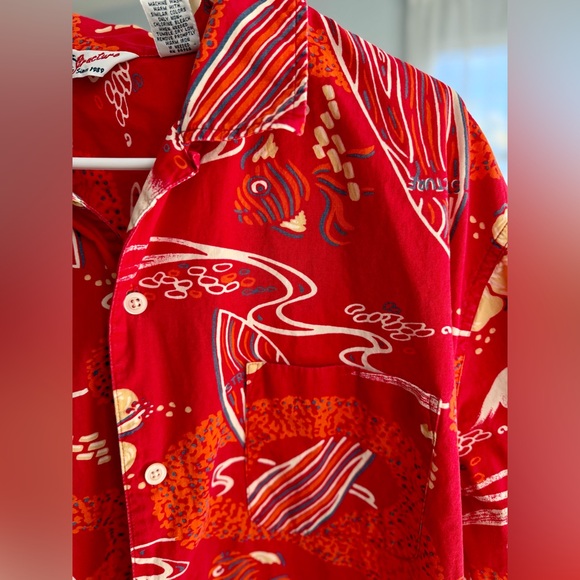 Vintage Red Structure Hawaiian Shirt Men’s XL - Picture 3 of 6